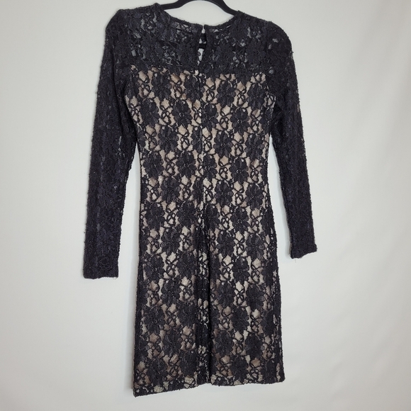 Zara Black Lace Flower Embroidered Dress - Picture 8 of 12